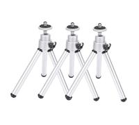 3PCS Alliage d'aluminium Argent Laque à cuire Mini Anti-Shake Trépied Télescopique