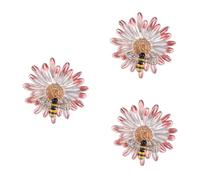 3pcs Alloy Animal Scorpion Brooch Chic Scarves Buckle Flower Bee Shape Drop Crystal Jewelry Accessory