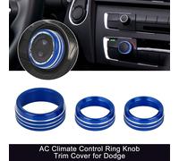 3pcs Aluminium Alliage Auto AC Climat Contrôle Anneau Bouton Bordure Couverture