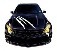 3PCS Autocollant de Capot Pare Choc Voiture Motif Griffe Monstre Sticker Decoratif Pour SUV Camion Véhicules (Blanc)