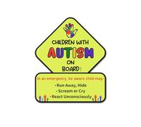 3pcs Autocollants d'Autisme pour Voitures, 15,24x12,7cm Autocollant Enfant Autiste à Bord Résistant Intempéries Autocollants et Décalcomanies Voiture Autisme pour Camion Fenêtre Mur (Style 1)