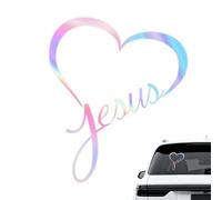 3pcs Autocollants en Vinyle Motif Cœur Jésus, Imperméables Motif Chrétien Mignons Autocollants Chrétiens pour Voitures Camions Pare-Chocs Fenêtres Ordinateurs Portables (Coloré)