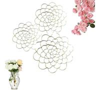 3Pcs Auxiliaryn Stainless Steel Floral Grid Organizer,Plant Flowers Stem Grid Holder Insert,Easy Arranger Flower Arrangement Holder for Vase Stems Bouquets (Gold-Mix)