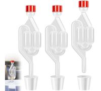 3Pcs Barboteur Fermentation avec Bouchons en Caoutchouc & Couvercle, Tubes de Fermentation en Plastique Transparent, Kit Fabrication de Vin pour Brassage de Bière, Cidre, Cornichons, Choucroute,Kimchi
