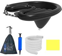 3Pcs Bassine À Shampooing Gonflable,Lavabo Portable Gonflable En Pvc Plateau De Lavage À Cheveux Mobile Avec Pompe À Air E Tubulaire Pour Patient Handicapé, Âgé, Patient, Alité Enceinte (Noir)
