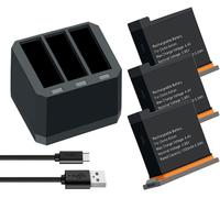 3PCS Battery Replacement for DJI Osmo Action Camera Battery 1300mAh USB Adapter Replacement for DJI Osmo Action Kamera Zubehör