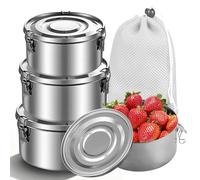 3pcs Boîtes À Déjeuner En Acier Inoxydable 660ml/1040ml/1590ml Boîte À Déjeuner En Acier Inoxydable, Lunch Box Inox, Boîte À Bento Avec Couvercle Boîte À Lunch Pour Collations, Fruits, Céréales