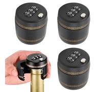 3PCS Bouchon de Vin Verrouillage Numérique, Mot Passe Bouteille Whisky Verrouillage Numérique Bouchon d'Alcool Vin Réutilisables Supérieur pour Bouche Bouteille 26 à 28 mm Diamètre
