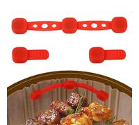 3pcs Boucle Magnétique en Silicone pour Friteuse à Air, Aimant Friteuse à Air Papier Sulfurisé Supports Magnétiques pour Verrouiller les Doublures Jetables & Empêcher le Papier Brûler (Rouge)