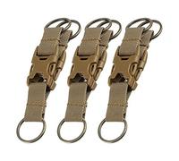 3PCS Boucles Suspension Tactiques, Clip Mousqueton Ceinture en Nylon Multifonction avec Porte-clés pour Sac à Dos de Sports en Plein Air