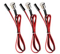 3pcs Bouton Métal Hôte de Châssis,Câble de Bouton Poussoir Hôte d'Ordinateur Boîtier PC Bouton d'Alimentation ATX Alimentation On/Off pour Bouton d'Ordinateur DIY 60cm (12mm)
