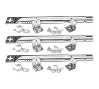 3pcs brûleurs gaz - Acier inox réglable 30.5-44.5cm - Kit complet avec supports - pour Landmann Enders Campingaz