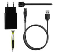 3PCS câbles de 5V Chargeur pour Philips Oneblade Chargeur pour One Blade pour Philipp QP2734 QP2724 QP2834 QP2824 QP4631 QP2720 QP4530etc.(1 set Chargeur Rasoir pour Philips Oneblade+1 brosse noire)