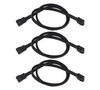3pcs Câbles d'extension de Ventilateur 4 Broches Compatible avec PMW 3 Broches et 4 Broches Connecteur de Ventilateur 60cm 24 AWG Tresse en Nylon Mâle vers Femelle