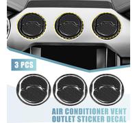 3pcs Carbone Fibre Voiture Dashboard Air Conditioner Vent Couvertures Garniture