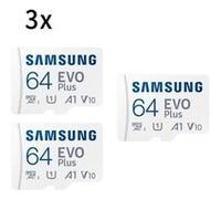 3PCS Carte mémoire Micro SD SDXC SAMSUNG EVO PLUS 64Go MB-MC64KA/EU 130Mb/s ideal pour smartphone tablette etc. G