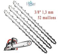 3pcs Chaînes de tronçonneuses 3/8"" 1,3 mm 52 maillons longueur de guide-chaîne 35 cm compatible avec Oregon Bosch Dollmar Hitachi