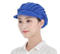 3pcs Chapeau de Chef Unisexe Toque de Cuisinier Élastique Chapeau de Cuisine Casquette Travail Cheveux Net pour Traiteur Boulangerie Industrie Atelier (FR/ES, Alpha/lettres, Taille unique, Bleu foncé)