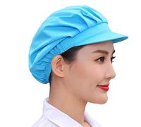 3pcs Chapeau de Chef Unisexe Toque de Cuisinier Élastique Chapeau de Cuisine Casquette Travail Cheveux Net pour Traiteur Boulangerie Industrie Atelier (FR/ES, Alpha/Lettres, Taille Unique, Bleu)