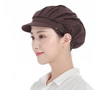 3pcs Chapeau de Chef Unisexe Toque de Cuisinier Élastique Chapeau de Cuisine Casquette Travail Cheveux Net pour Traiteur Boulangerie Industrie Atelier (FR/ES, Alpha/Lettres, Taille Unique, Brun)