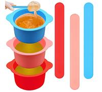 3pcs Chauffe-cires en silicone, doublure chauffante en silicone pour cire, réutilisation du pot de cire, revêtement antiadhésif avec 2 spatules à cire pour épilation