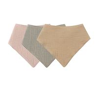 3PCS Chiffons en Mousseline pour Nouveau-nés, Bavoirs en Coton Chiffon Triangle pour Bébé Couleur Unie Chiffon en Mousseline Chiffons en Gaze Douce Bandana Bébé Mousseline Garçons Filles,42cmx29cm