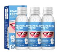 3Pcs Ciment Dentaire Pansement Dentaire Trou Dent Provisoire Resine Den-taire Dent Provisoire Remplissage Temporaire pour Réparer les dents Manquantes ou Endommagées Naturel Et Esthétique,30ml
