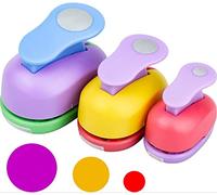 3pcs Circle Hole Punch Punch, Poinçon de cercle de forme, Mini Papier rond, perforateur de papier de Scrapbook fait à la main, Trou Crafting Hole Punch 9mm 16mm 25mm, Couleur aléatoire.Craft