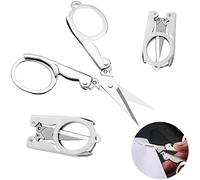 3Pcs Ciseau Pliant, Pliables, Acier Inoxydable, Ciseaux de Voyage, Multi-Usages pour Broderie/Camping/Bureau