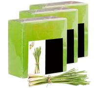 3PCS Citronella Savap 100g Savon Citronella naturel pour les humains Bar à la citronnelle biologique pour le corps et la peau du visage Les éléments essentiels doivent être des activités de maison et