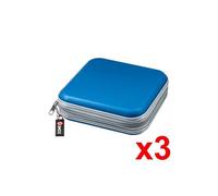 3PCS Classeur Rangement Boîte pochette CD transport Rangement zippée antichoc 40 CD DVD bleu
