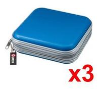 3PCS Classeur Rangement Boîte pochette CD transport Rangement zippée antichoc 40 CD DVD bleu Qumox G