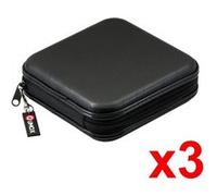 3PCS Classeur Rangement Boîte pochette CD transport Rangement zippée antichoc 40 CD DVD noir Qumox G