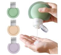 3PCS CONTAGENTS DE VILLAGE LIGNE BOUCHE BOUCHES DE VOYAGE INCORTÉE DU FEUILLE INVERTED À LA LE SILICONE REMORNABLE SILICON REutilisable Bouteilles d'articles toilette avec étiquettes 3 couleu.