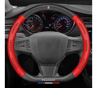 3PCS Couvre Volant Voiture pour Peugeot Expert 3 (III) V I 2016-2024,Microfibre Cuir Couvre Volant 38cm/15'' Antidérapant Respirant Couvre Protégé Volant Voiture Decoration Interieur,Red-D Type