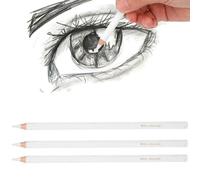 3pcs Crayons De Charbon De Bois Blanc, Crayon Dessin Sketch Professionnel Facile À Colorer Highlights Crayon Blancs Crayons De Craie Blanche Pour Dessin D'ombrage Mélange