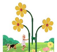 3PCS Crazy Daisy Sprinkler, Crazy Dancing Daisy Water Sprinkler for Kids/Dogs, Crazy Bulk Sun Flower 360 Rotating Sprinkler for Yard Watering - Measures 27" Long (Yellow)