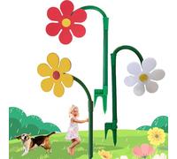 3PCS Crazy Daisy Sprinkler, Crazy Dancing Daisy Water Sprinkler for Kids/Dogs, Crazy Bulk Sun Flower 360 Rotating Sprinkler for Yard Watering - Measures 27" Long (Multicolor)