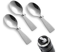 3pcs Cuillère de Rechange pour Thermos, Cuillère Pliable Cuillère Portable en Acier Inoxydable pour Extérieur Voyages Pièces de Rechange Compatibles avec Thermos Funtainer 10oz Pot Alimentaire