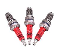 3pcs D8TC Bougie d'Allumage, Keenso Bougie d'Allumage de Course avec 3 Electrodes pour CG 125 150 CF250 Moto Scooter Quads