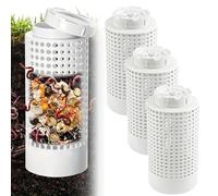 3pcs dans Le bac à Compost moulu, gobelet de composant en PVC 4x10 Pouces extérieur, Petit bac à Compost pour Poisson, crevettes, Crabe, Escargot, Jardin, Cour, eaux usées extérieures