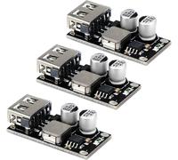 3pcs DC-DC Buck Converter,USB Buck Converter Module,4.5-32V 12V 24V to 5V QC 3.0 Charging Module Voltage Regulator Power Supply Transformer Card Tens