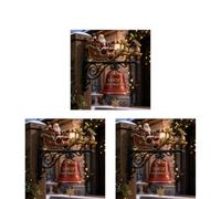 3PCS Décorations Cloche Père Noël en Résine Charrette Luge Murale Noël | Scène Renne Classique Pour Noël : Idéale pour la porte d’entrée, porche, cheminée, manteau, escalier et intérieur.
