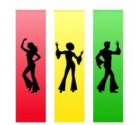 3Pcs Décorations de Fête Disco Années 70 Bannière Murale Rétro pour Thème Anniversaire 1970 Boogie Hippie, Fournitures Musicales Groovy Kit Panneau de Porte Suspendu, Déco Porte Entrée