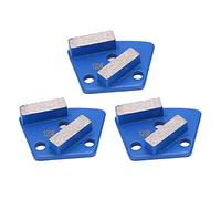 3Pcs Diamond Grinding Shoes Trapezoid, Concrete Floor Aggressive Cutting Discs with 2 Long Teeth Blue 120# Grit, for Angle Grinders and Floor Prep Tools