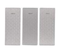 3PCS Diamond Sharpening Stone Set 200/400/1000 Grit, Waterstone - Whetstone Knife Sharpener with Non Slip Base Beehive Design for Kitchen Outdoor Knives