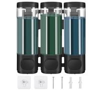 3Pcs Distributeur De Savon Manuel - 300 ML RéSistant à La Corrosion Mural Simple TêTe Distributeur De Savon Liquide, avec FenêTre Transparente Mural pour Gel Douche, Shampoing