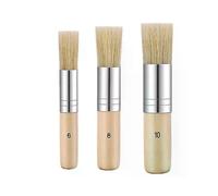 3pcs DIY Wooden Stencil Brush, Pure Natural Bristle Paint Brush Perfect for Acrylic Paint, Wood, Oil Painting