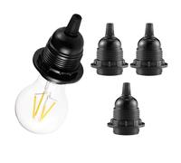 3pcs Douille E27 Noir,Douille E27 a Visser en Plastique,Abat-jour Bague Connecteur Adaptateur Base,Support de Lampe de Rechange,pour Lampe de Table,Lampadaire ou Plafonnier