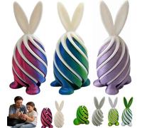 3PCS Easter Spiral Decompression Rabbit Egg,Easter Fidget Toys,Easter 3D Printing Mystery Bunny Egg Fidget Toy,3D Printed Spiral Cone Bunny Fidget Toy,Cute Bunny Sensory Fidget Toys (Set A)